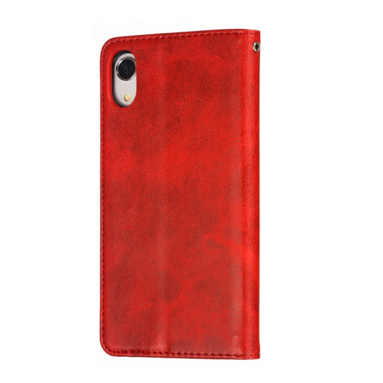 For iPhone XR Calf Texture Zipper Magnetic Horizontal Flip Leather Case with Wallet & Holder & Card Slots