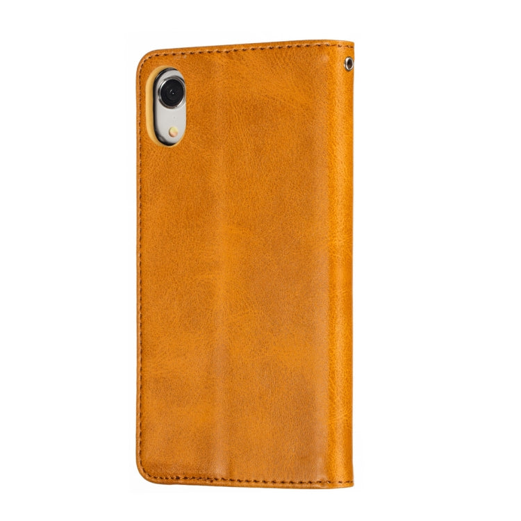 For iPhone XR Calf Texture Zipper Magnetic Horizontal Flip Leather Case with Wallet & Holder & Card Slots