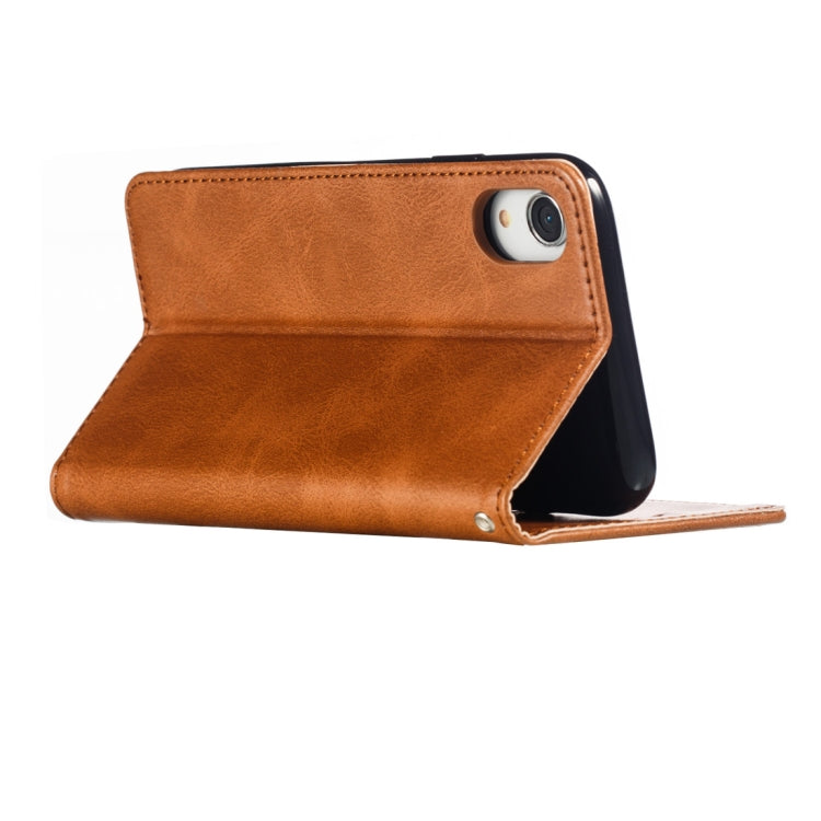 For iPhone XR Calf Texture Zipper Magnetic Horizontal Flip Leather Case with Wallet & Holder & Card Slots