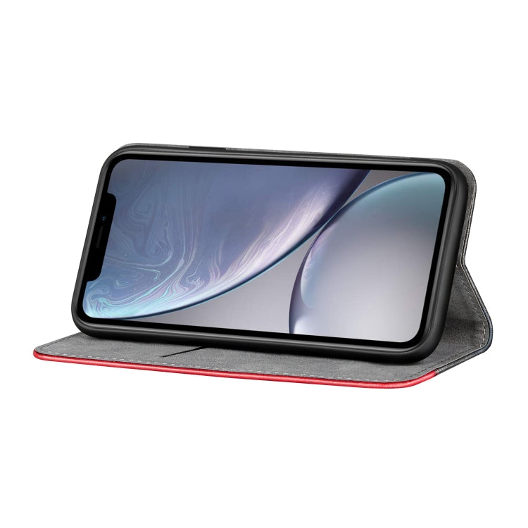 For iPhone XR Business Solid Color Stitching Horizontal Flip Leather Case with Holder & Card Slots & Wallet & Lanyard