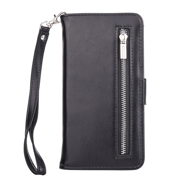 For iPhone XR 2 in 1 Zipper Pattern PU+ TPU Leather Case with Card Slot & Wallet & Photo Frame