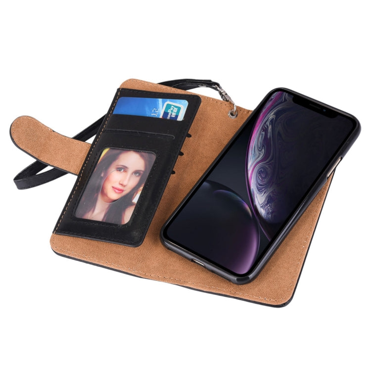 For iPhone XR 2 in 1 Zipper Pattern PU+ TPU Leather Case with Card Slot & Wallet & Photo Frame
