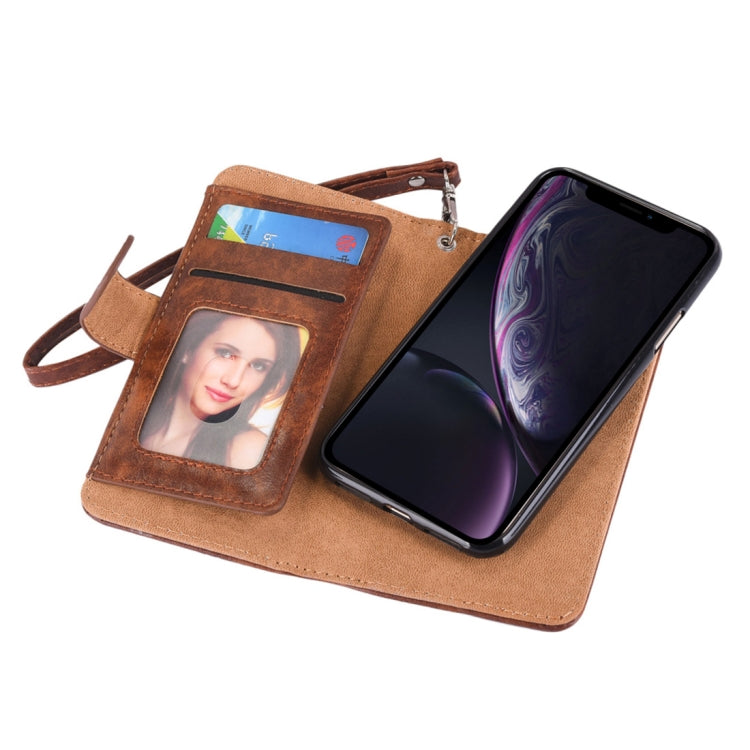 For iPhone XR 2 in 1 Zipper Pattern PU+ TPU Leather Case with Card Slot & Wallet & Photo Frame