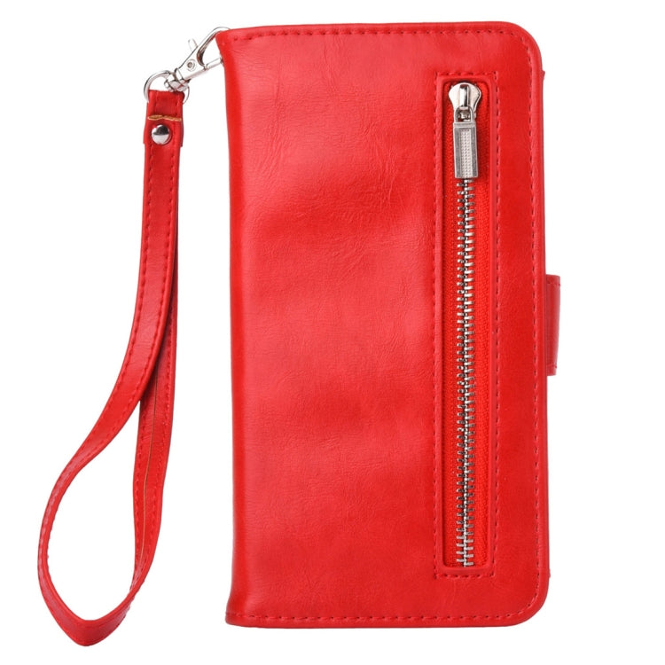 For iPhone XR 2 in 1 Zipper Pattern PU+ TPU Leather Case with Card Slot & Wallet & Photo Frame