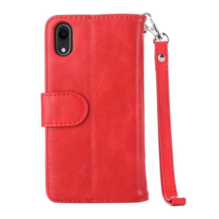 For iPhone XR 2 in 1 Zipper Pattern PU+ TPU Leather Case with Card Slot & Wallet & Photo Frame
