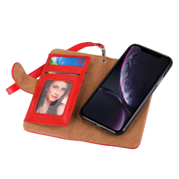 For iPhone XR 2 in 1 Zipper Pattern PU+ TPU Leather Case with Card Slot & Wallet & Photo Frame