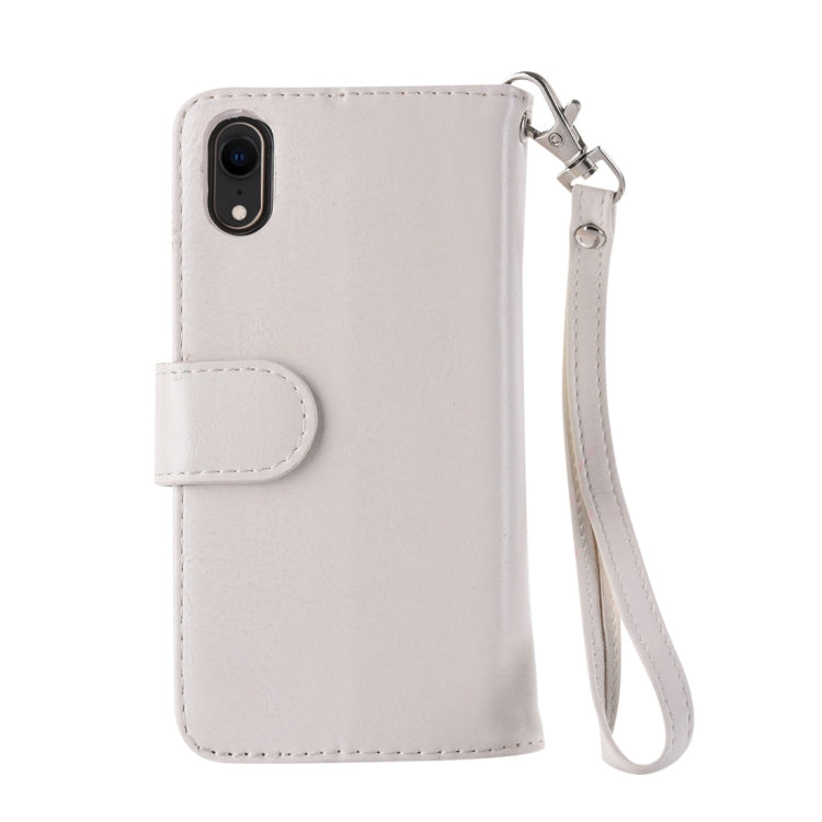 For iPhone XR 2 in 1 Zipper Pattern PU+ TPU Leather Case with Card Slot & Wallet & Photo Frame