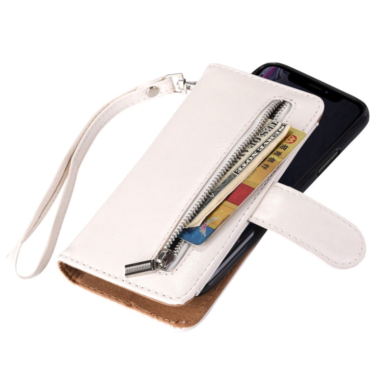 For iPhone XR 2 in 1 Zipper Pattern PU+ TPU Leather Case with Card Slot & Wallet & Photo Frame