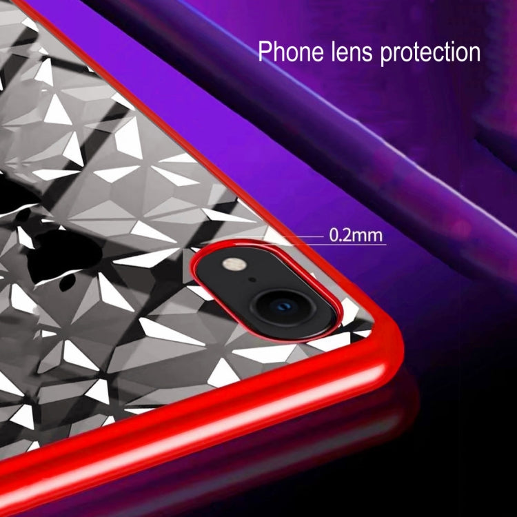 For iPhone XR Diamond Texture Electroplating TPU Case
