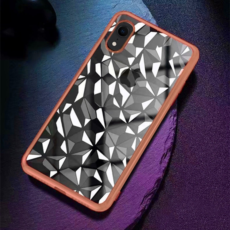For iPhone XR Diamond Texture Electroplating TPU Case
