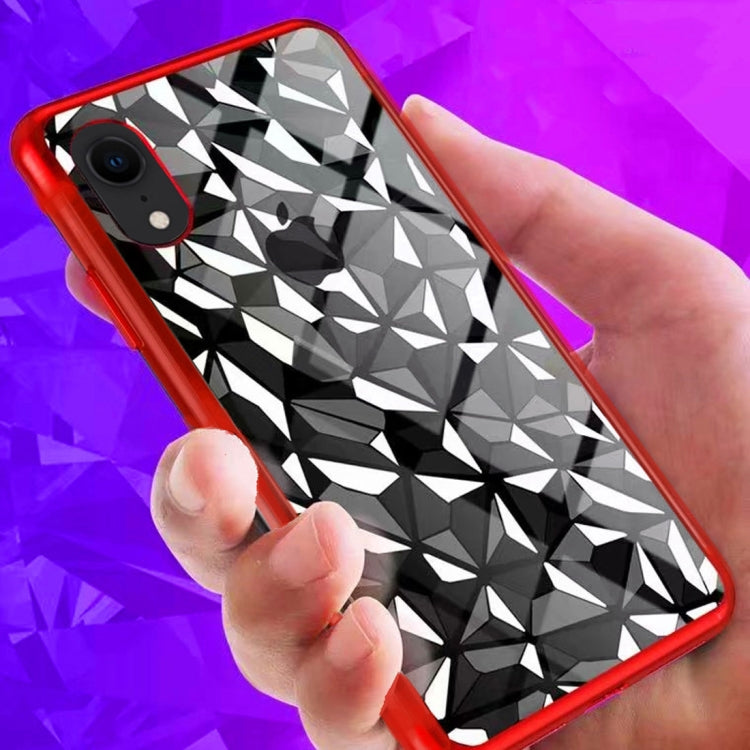 For iPhone XR Diamond Texture Electroplating TPU Case