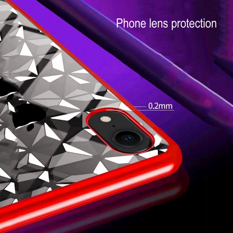 For iPhone XR Diamond Texture Electroplating TPU Case