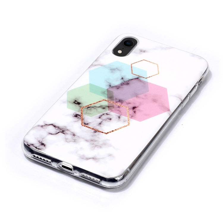 For iPhone XR Marble Pattern TPU Soft Protective Case