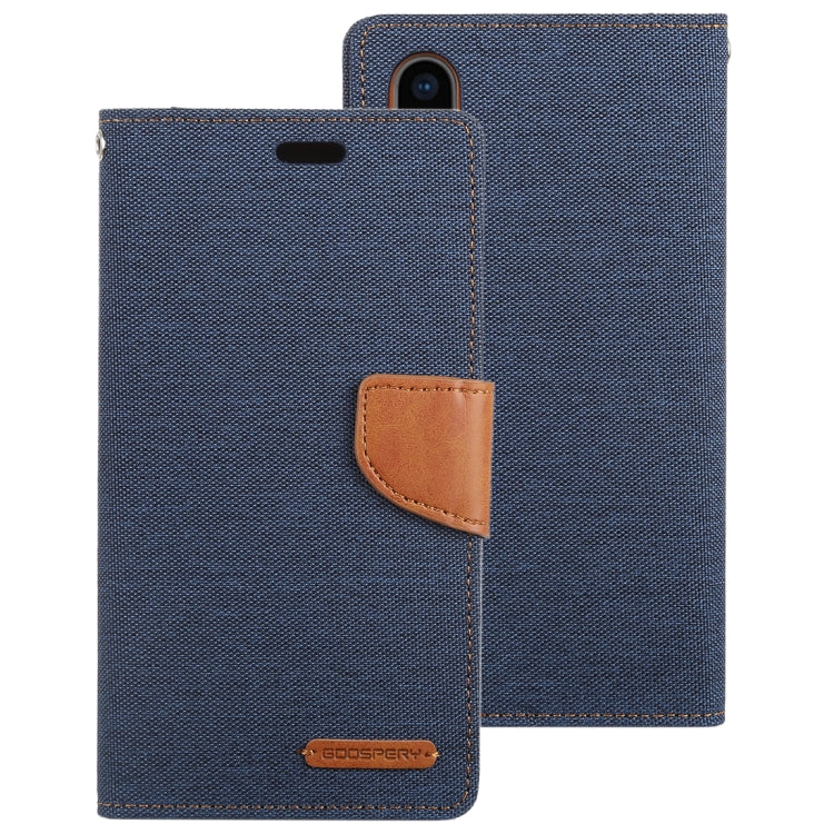 For iPhone X / XS GOOSPERY CANVAS DIARY Denim Texture Horizontal Flip Leather Case with Holder & Card Slots & Wallet