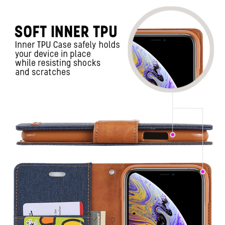 For iPhone X / XS GOOSPERY CANVAS DIARY Denim Texture Horizontal Flip Leather Case with Holder & Card Slots & Wallet