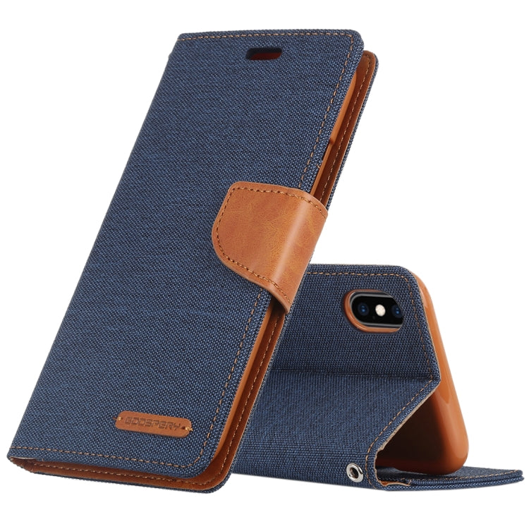 For iPhone X / XS GOOSPERY CANVAS DIARY Denim Texture Horizontal Flip Leather Case with Holder & Card Slots & Wallet