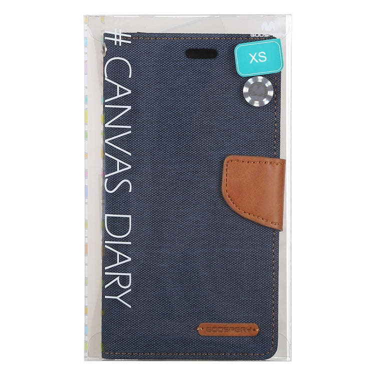 For iPhone X / XS GOOSPERY CANVAS DIARY Denim Texture Horizontal Flip Leather Case with Holder & Card Slots & Wallet