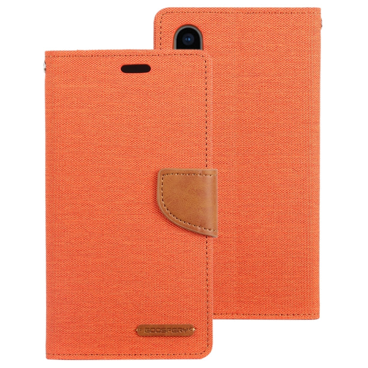 For iPhone X / XS GOOSPERY CANVAS DIARY Denim Texture Horizontal Flip Leather Case with Holder & Card Slots & Wallet