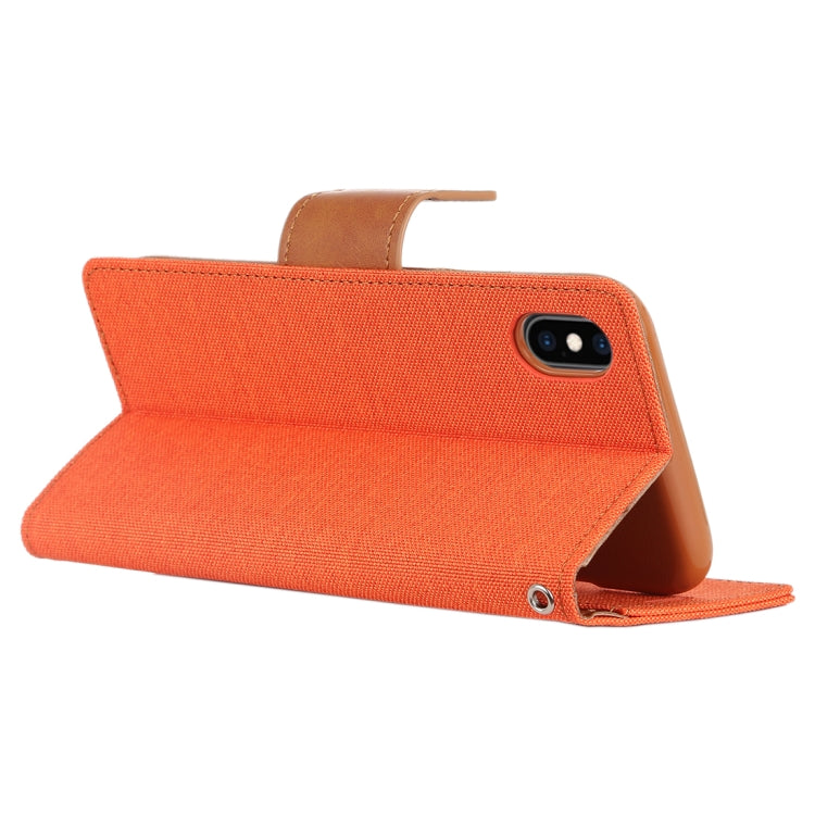 For iPhone X / XS GOOSPERY CANVAS DIARY Denim Texture Horizontal Flip Leather Case with Holder & Card Slots & Wallet