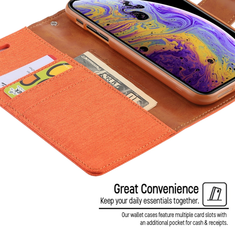 For iPhone X / XS GOOSPERY CANVAS DIARY Denim Texture Horizontal Flip Leather Case with Holder & Card Slots & Wallet