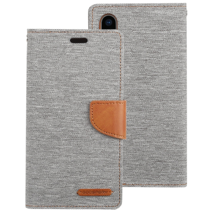 For iPhone X / XS GOOSPERY CANVAS DIARY Denim Texture Horizontal Flip Leather Case with Holder & Card Slots & Wallet