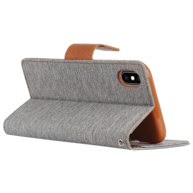 For iPhone X / XS GOOSPERY CANVAS DIARY Denim Texture Horizontal Flip Leather Case with Holder & Card Slots & Wallet