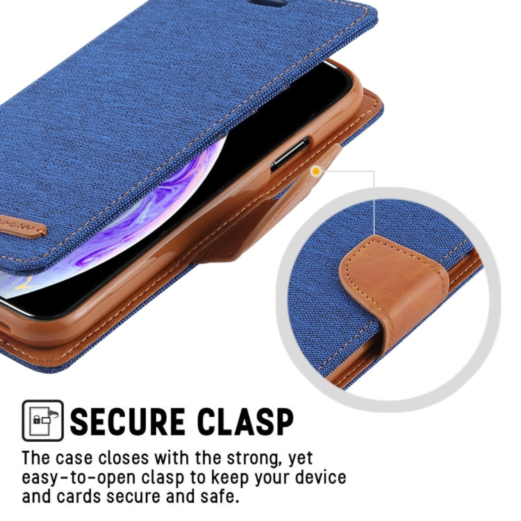 For iPhone X / XS GOOSPERY CANVAS DIARY Denim Texture Horizontal Flip Leather Case with Holder & Card Slots & Wallet
