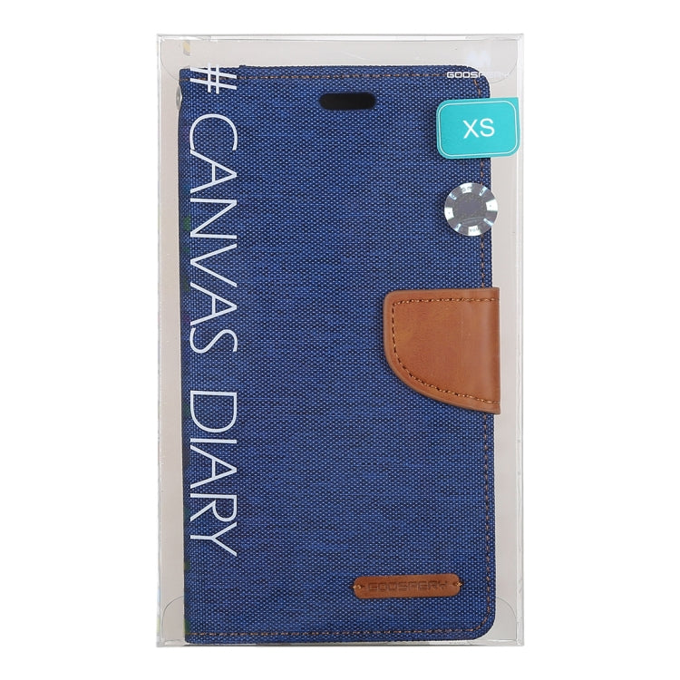 For iPhone X / XS GOOSPERY CANVAS DIARY Denim Texture Horizontal Flip Leather Case with Holder & Card Slots & Wallet