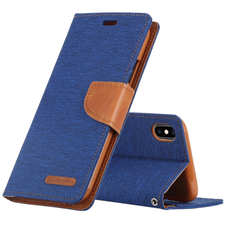 For iPhone X / XS GOOSPERY CANVAS DIARY Denim Texture Horizontal Flip Leather Case with Holder & Card Slots & Wallet