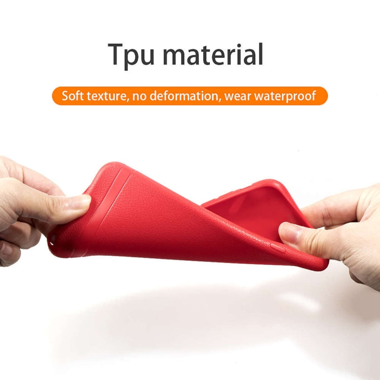 For iPhone XR Litchi Texture TPU Shockproof Case