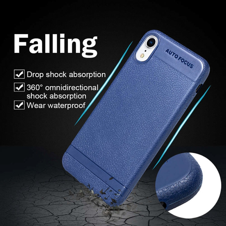 For iPhone XR Litchi Texture TPU Shockproof Case