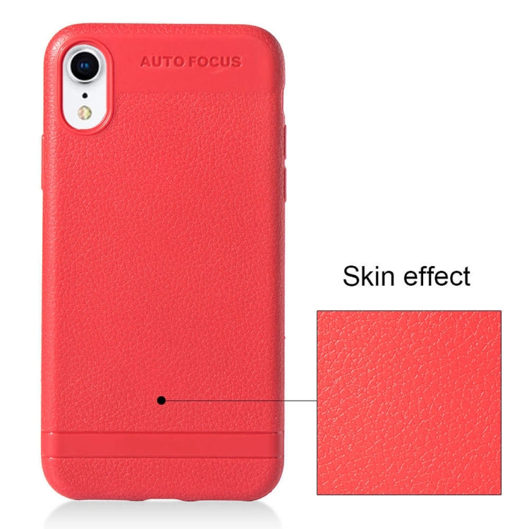 For iPhone XR Litchi Texture TPU Shockproof Case