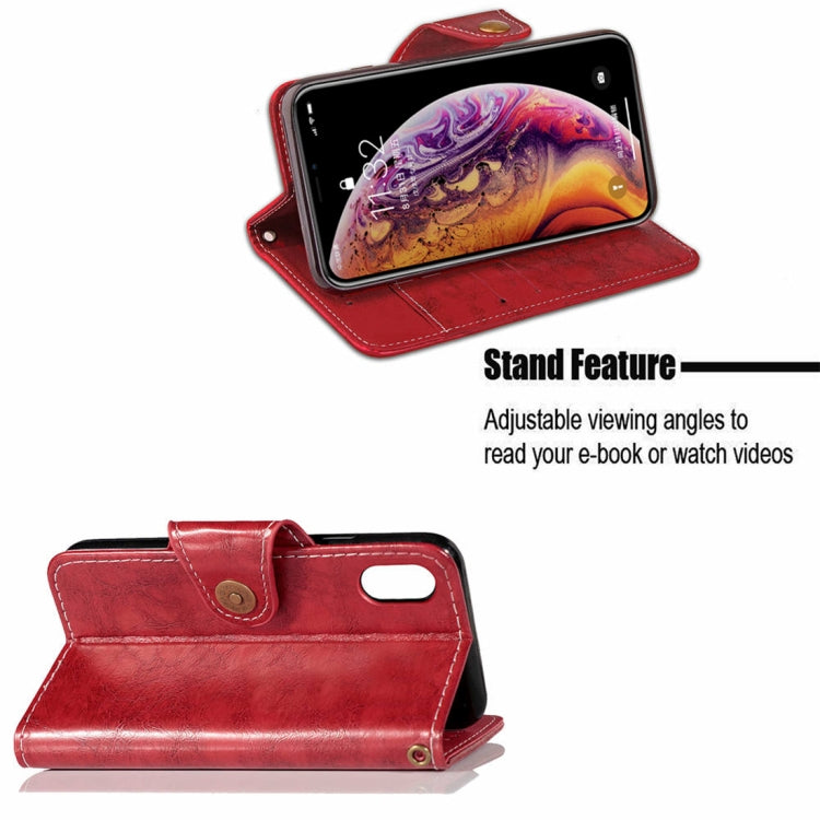 For iPhone XR Crazy Horse Texture Retro Business Horizontal Flip Leather Case with Holder & Card Slots & Wallet