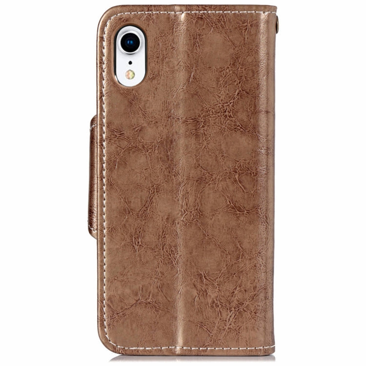 For iPhone XR Crazy Horse Texture Retro Business Horizontal Flip Leather Case with Holder & Card Slots & Wallet