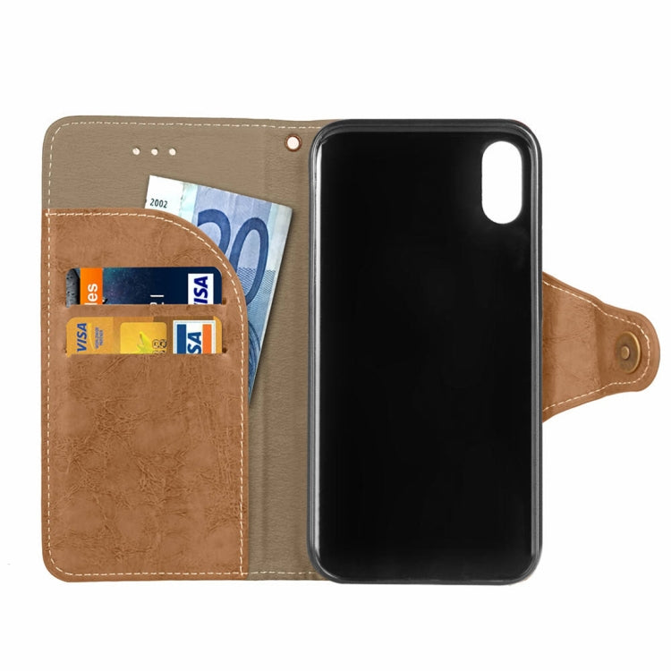 For iPhone XR Crazy Horse Texture Retro Business Horizontal Flip Leather Case with Holder & Card Slots & Wallet