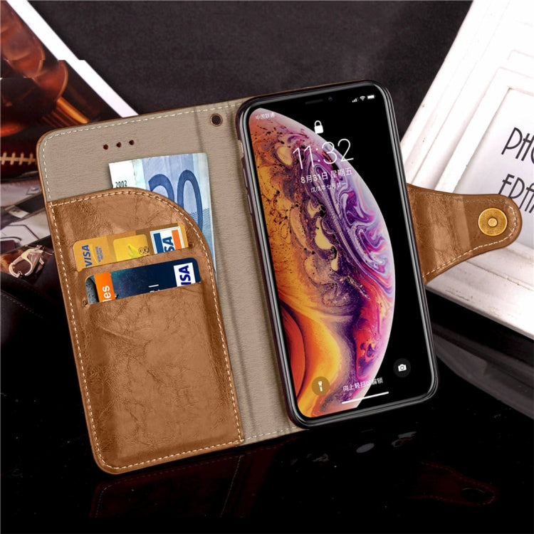 For iPhone XR Crazy Horse Texture Retro Business Horizontal Flip Leather Case with Holder & Card Slots & Wallet
