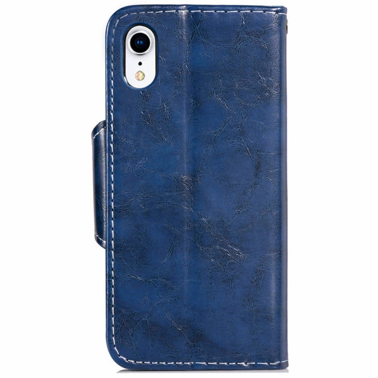 For iPhone XR Crazy Horse Texture Retro Business Horizontal Flip Leather Case with Holder & Card Slots & Wallet