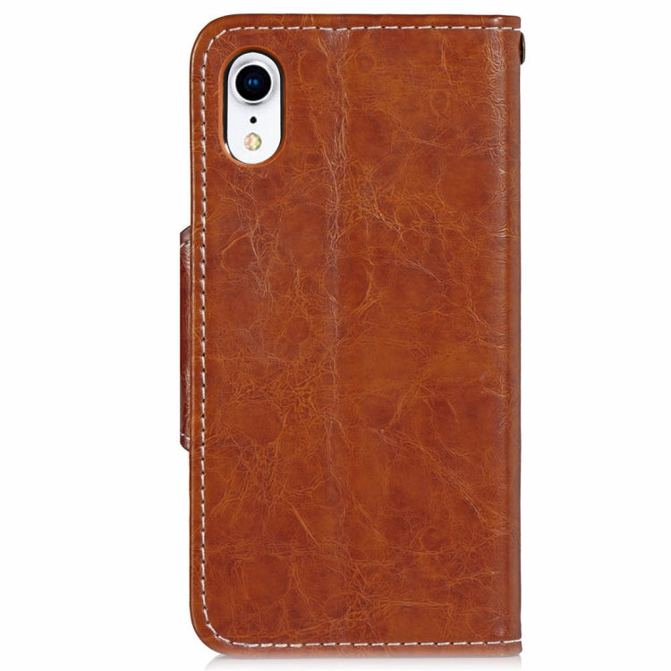 For iPhone XR Crazy Horse Texture Retro Business Horizontal Flip Leather Case with Holder & Card Slots & Wallet