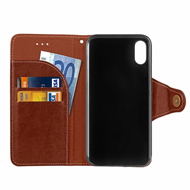 For iPhone XR Crazy Horse Texture Retro Business Horizontal Flip Leather Case with Holder & Card Slots & Wallet