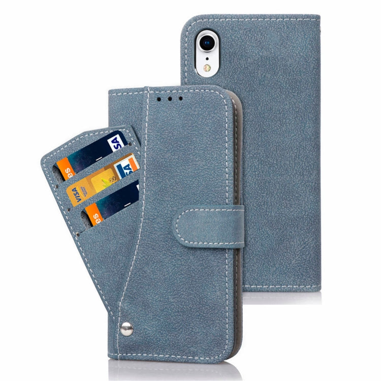 For iPhone XR Frosted TPU Horizontal Flip Leather Case with Holder & Card Slots & Wallet & Photo Frame