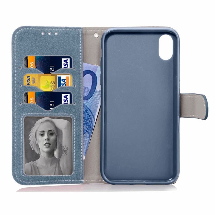 For iPhone XR Frosted TPU Horizontal Flip Leather Case with Holder & Card Slots & Wallet & Photo Frame