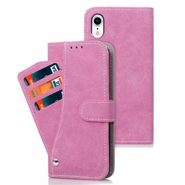 For iPhone XR Frosted TPU Horizontal Flip Leather Case with Holder & Card Slots & Wallet & Photo Frame