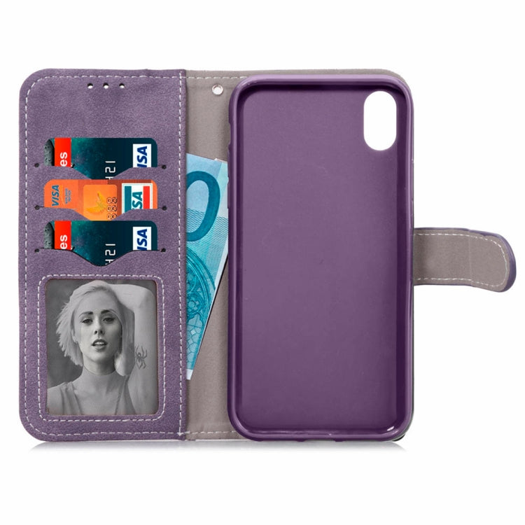 For iPhone XR Frosted TPU Horizontal Flip Leather Case with Holder & Card Slots & Wallet & Photo Frame