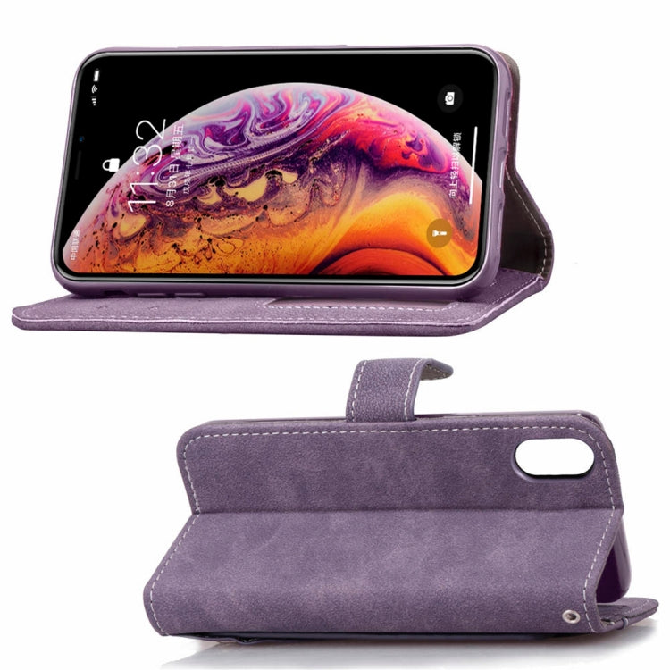 For iPhone XR Frosted TPU Horizontal Flip Leather Case with Holder & Card Slots & Wallet & Photo Frame
