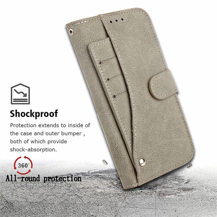 For iPhone XR Frosted TPU Horizontal Flip Leather Case with Holder & Card Slots & Wallet & Photo Frame