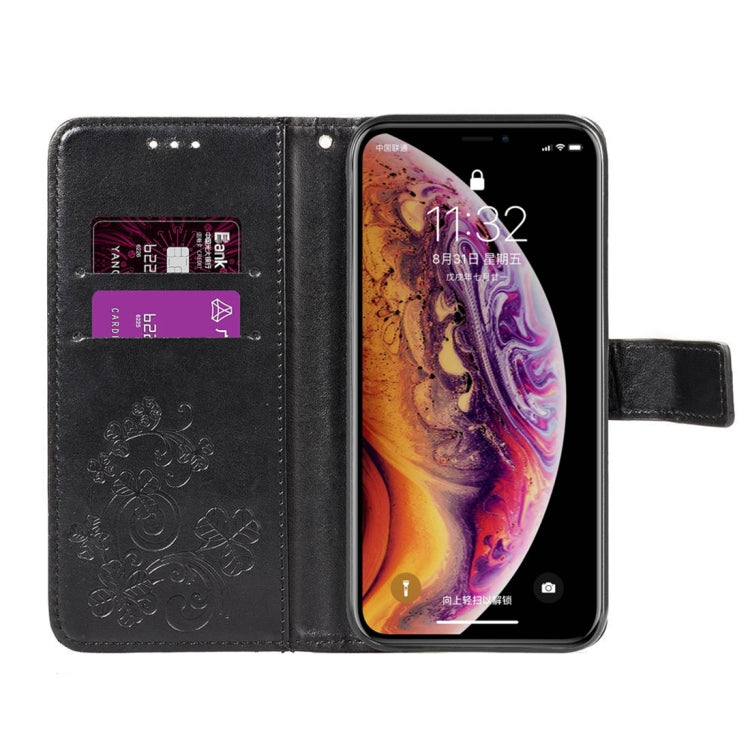 For iPhone XR Embossed Pattern PU + TPU Horizontal Flip Leather Case with Holder & Card Slots & Wallet