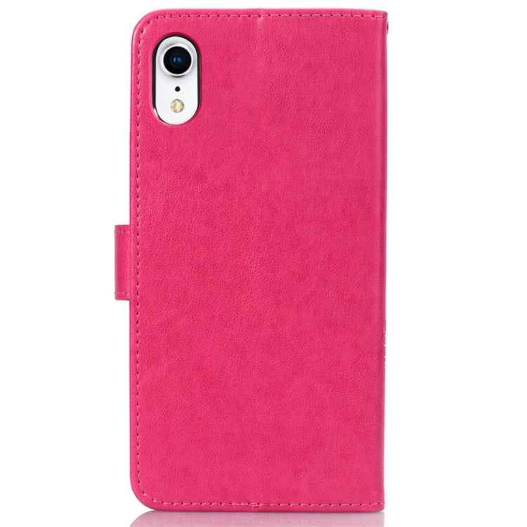 For iPhone XR Embossed Pattern PU + TPU Horizontal Flip Leather Case with Holder & Card Slots & Wallet