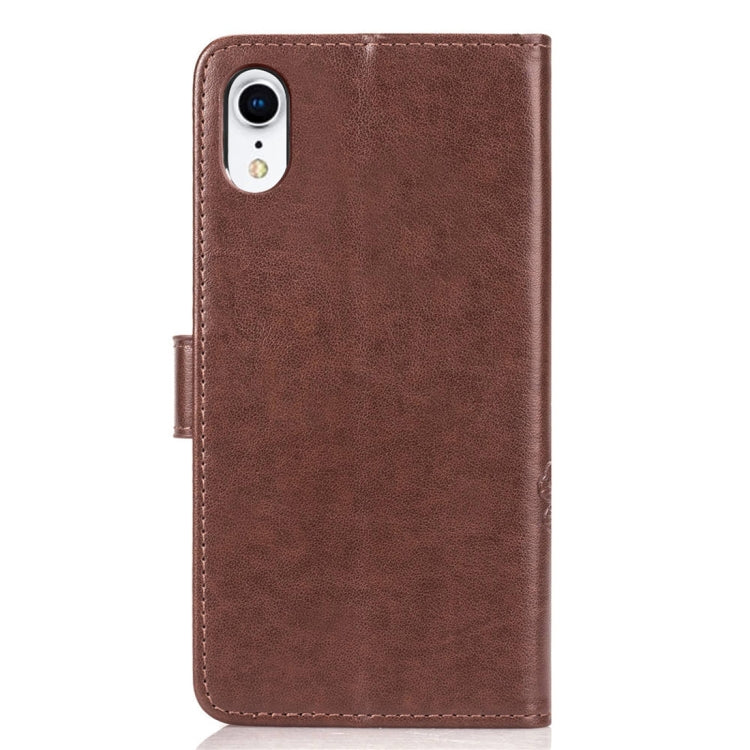 For iPhone XR Embossed Pattern PU + TPU Horizontal Flip Leather Case with Holder & Card Slots & Wallet