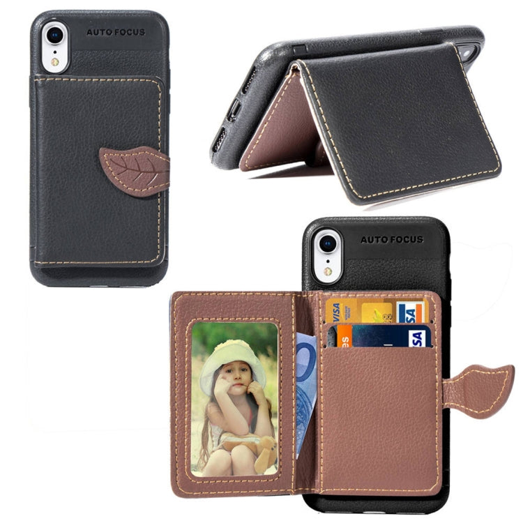 For iPhone XR Litchi Texture PU + TPU Horizontal Flip Leather Case with Holder & Card Slots & Wallet & Photo Frame