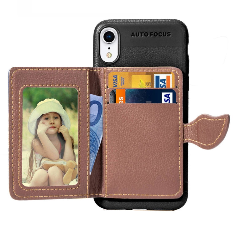 For iPhone XR Litchi Texture PU + TPU Horizontal Flip Leather Case with Holder & Card Slots & Wallet & Photo Frame